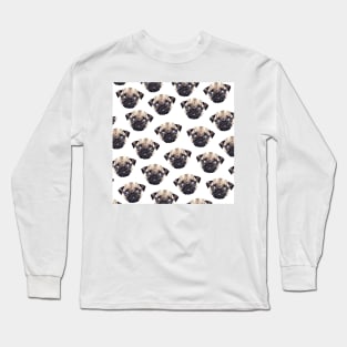Pug Triangle Pattern Long Sleeve T-Shirt
